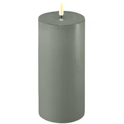 Stumpenkerze LED salbei 10 x 20cm in grün von Deluxe Homeart