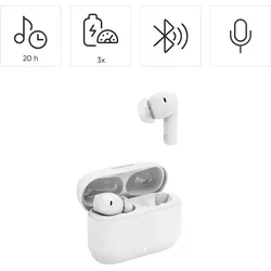 In-Ear Bluetooth Kopfhörer TWS 221772 Passion Clear II (Weiß) - Kopfhörer mit Active Noise Cancelling (ANC) für ungestörten Musikgenuss, True Wireless Design und App-Steuerung.