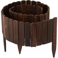 Relaxdays Flexibele Beeteinfassung aus Holz, 200 cm, Dunkelbraun - Gestalte Deinen Garten mit dieser flexiblen Beetbegrenzung aus hochwertigem Holz. Ideal zur klaren Abgrenzung von Beeten und Rasenflächen, einfach zu stecken und wetterfest für langlebige Nutzung.