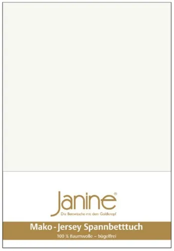 Janine Mako Jersey Spannbettlaken 180-200 x 200 cm - Spannbettlaken aus 100% naturreiner Baumwolle, hautsympathisch und elastisch für perfekte Passform, ideal für Matratzen bis 25 cm Höhe, waschbar bis 60°, trocknergeeignet.