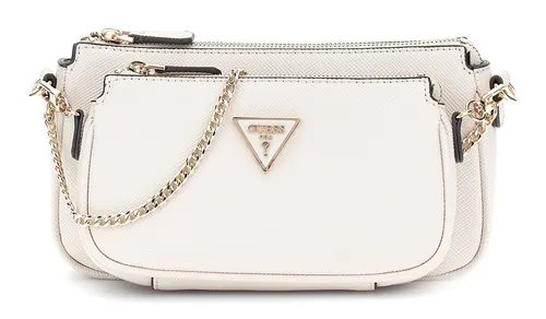 GUESS Schultertasche Noelle II Bone - Stilvolles Multitalent - Handtaschen, modern und wandelbar mit verstellbarem Schulterriemen und eleganter Handtasche im Coal Logo Design, ideal für jeden Anlass.