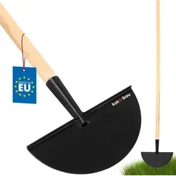 KOTARBAU® Rasenkantenstecher mit Holzstiel 121cm Buchenholz Stahl Halbmond Kantenstecher Rasenschneider Grasnarben Entferner Rasenkantenschneider ...