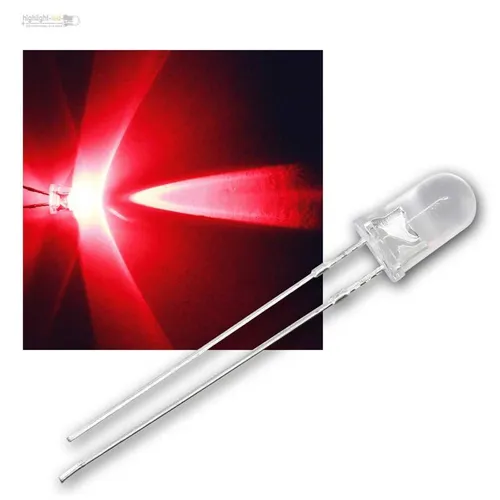 rote LEDs 5mm wasserklar, Leuchtdioden rot Typ 