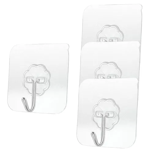 Stücke klebehaken Stark transparent Decke,Selbstklebende Haken,Wandhaken Selbstklebend,Self Adhesive Hooks,Klebehaken Outdoor Wetterfest,Haken kleben,Wall Hooks,klebe Haken,Wandhaken Ohne Bohren 4