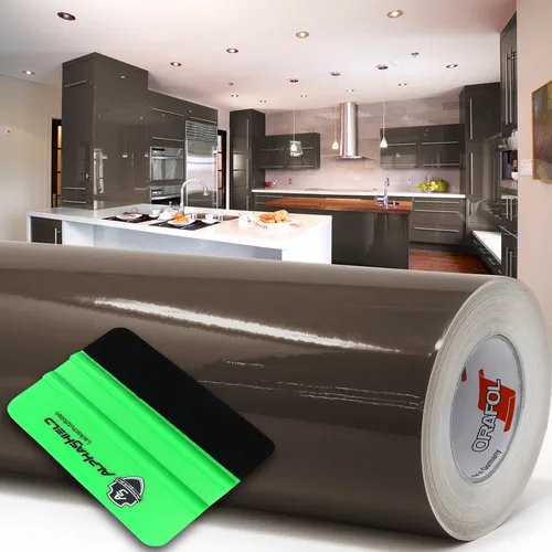 10m Oracal 621 Glanz 800 Nougatbraun Plotterfolie + Rakel Klebefolie Möbelfolie