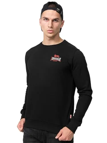 Lonsdale Men's LYMPSTONE Sweatshirt, Schwarz, XL - Stylisches Sweatshirt für Herren aus hochwertigem Mischgewebe mit klassischem Rundhalsausschnitt und kleiner Logo-Stickerei – perfekt für lässige Looks.
