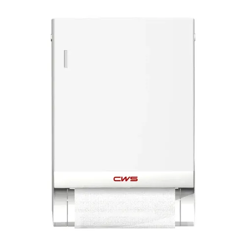 CWS Stoffhandtuchspender Dry Slim Paradise mit Panel in Weiß