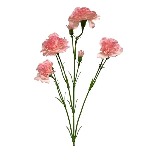 Floratexx Künstliche Blumen Spray-Nelke in pink Rosa ca. 62cm. Kunstblume Nelke Blumendeko Innenraum-Dekoration für Sommer