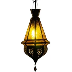 Marrakesch Deckenleuchte Moulay Orange - Orientalische Lampe, handgefertigt aus hochwertigem Glas mit einzigartiger Rostpatina, ideal für ein stilvolles Ambiente in jedem Raum.
