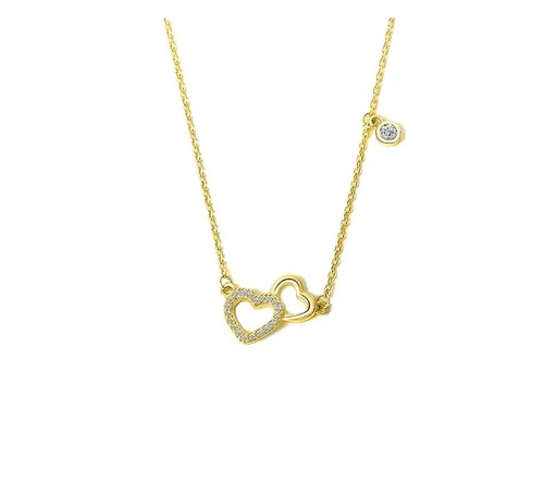 Suzan Gold Kette mit Anhänger Heartspark – Herzkette aus 925 Silber mit Zirkonia