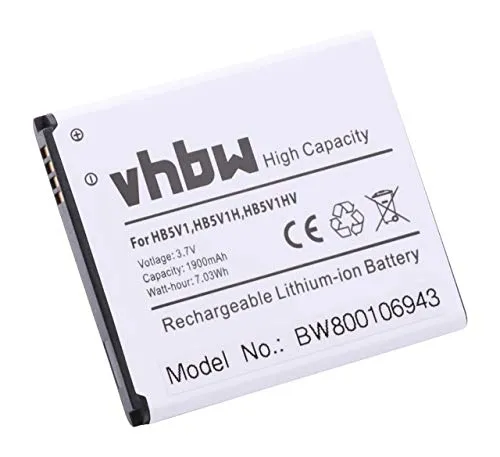 vhbw 1x Akku kompatibel mit Huawei Ascend Y300-0151, Y300C, Y300-0100, Y500-T00, Y511, Y500 Handy Smartphone Telefon (1900 mAh, 3,7 V, Li-Ion)