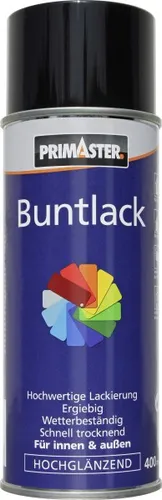 Primaster Lackspray 400ml Verkehrsschwarz Hochglänzend Wetterbeständig Sprühlack