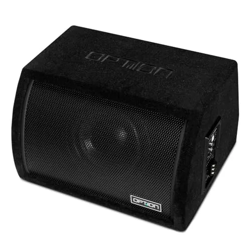 Option PULSE-8BRA Aktiv-Subwoofer im kompakten Bassreflex-Gehäuse mit 350 Watt RMS - Kleiner 20cm Subwoofer mit kraftvollem Bass - inkl. Pegelfernbedienung