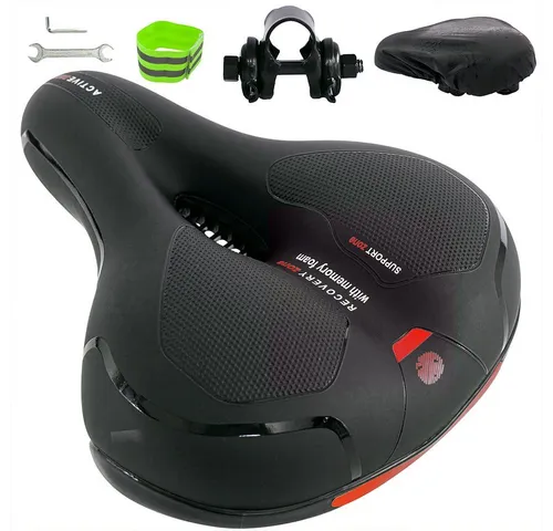 Melko Ergonomischer Fahrradsattel - Atmungsaktiver Gel-Sattel für Mountainbikes - Fahrradsattel mit ergonomischer Form, gefedert und gepolstert mit Gel für maximalen Komfort beim Fahren. Ideal für City, Trekking und MTB.