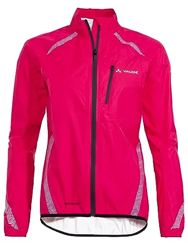 Vaude Luminum Performance II Regenjacke Damen - Größe 38, brombeerrosa - Radjacke mit hoher Sichtbarkeit für Sicherheit beim Radfahren, wasserdicht, winddicht und atmungsaktiv für optimalen Komfort.