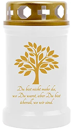 HS Candle Grabkerze Grablicht (Baum Gold)