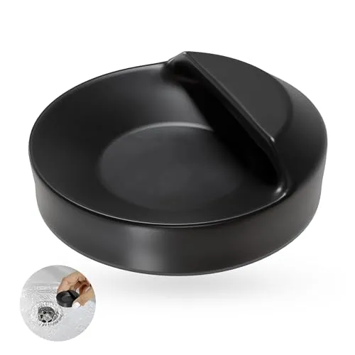 Universal Waschbeckenstöpsel und Abflussstopfen für Küchenspülen M. ROSENFELD HOME (Schwarz 46mm)