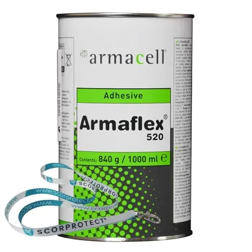 Armaflex Armacell Kleber 520 für Kautschuk-Platten und Schläuche 1,0 Liter Dose + original Scorprotect® Schlüsselband