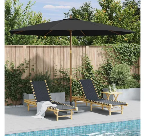 Sonnenschirm mit Holzmast 350 cm Anthrazit - Stilvoller Ampelschirm - Sonnenschirm mit 350 cm Bespannung in elegantem Anthrazit, bietet perfekten Schatten und ist ideal für Garten und Terrasse.