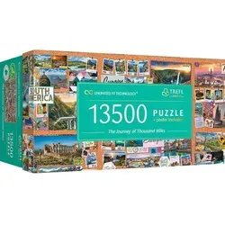 Puzzle 13500 Die Reise tausend Meilen von Trefl - Puzzles, 13500 Teile mit unregelmäßigen Formen, FSC-zertifiziert und biologisch abbaubar, ideal für kreative Rätselfreunde, fördert Geduld und Konzentration.