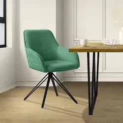 ML-DESIGN 360° Drehbarer Polsterstuhl - Polsterstuhl aus Textil Webstoff mit stabilen Metallbeinen, ergonomisch gestaltet mit Rücken- und Armlehne für maximalen Komfort – ideal für Esszimmer, Wohnzimmer oder Büro.