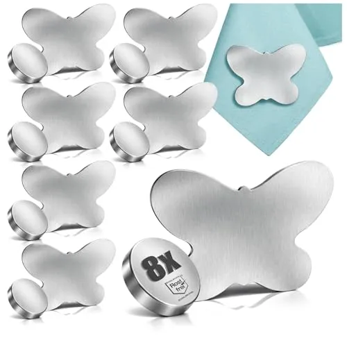 com-four® 8X Tischdeckenbeschwerer magnetisch - Tischtuchgewichte aus Edelstahl - schwere Tischtuchklammer