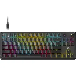 K70 Core TKL - RGB Gaming Tastatur, Schwarz - Mechanische TKL Gaming Tastatur mit RGB-Beleuchtung, abnehmbaren USB-C Kabel und komfortabler Handgelenkstütze für intensives Gaming.