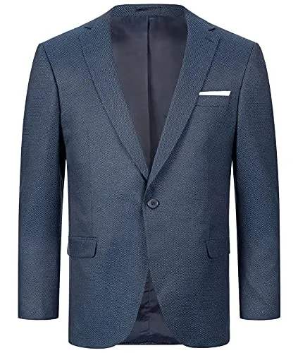 Indumentum Anzugsakko Herren Slim Fit - Dunkelblau - Business-Sakkos in Slim Fit, aus hochwertiger Polyester-Viskose-Mischung für optimalen Tragekomfort und einen modernen Look.