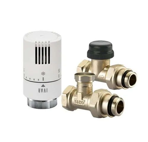 Ivar Heizkörperanschluss Set 1/2 Zoll Durchgang KD 301 B - Thermostate - Hochwertiger 1/2' Durchgangs-Bausatz für einfache Installation und zuverlässige Heizungssteuerung ohne Voreinstellung.