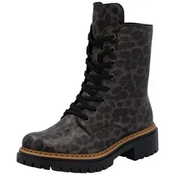 Rieker Stiefelette Kunstleder Schwarz/Leopard von Rieker