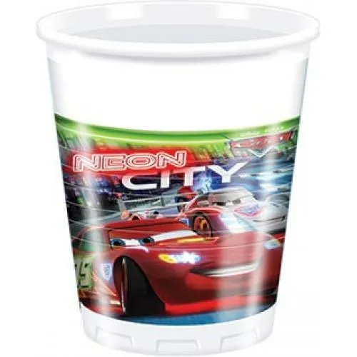 Disney Cars Neon Party Becher 200ml Kinder Geburtstag Mottoparty Plastik 8
