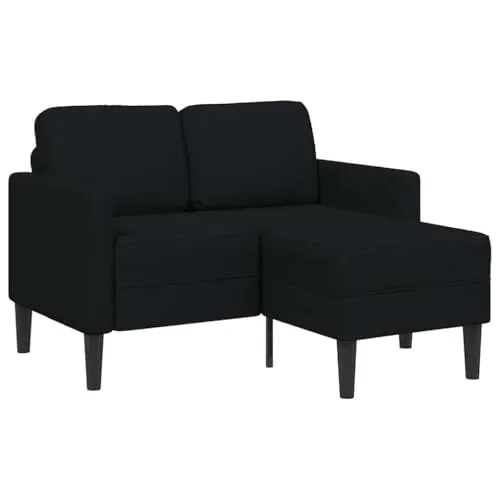 vidaXL 2-Sitzer-Sofa mit Chaiselongue L-Form Schwarz von vidaXL