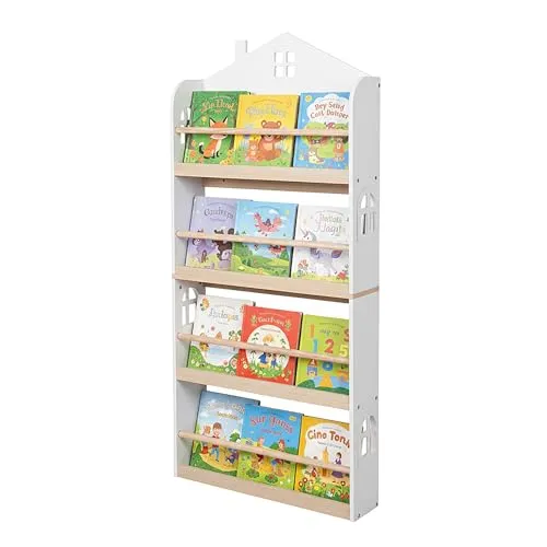 Bücherregal für Kinder – 4 Regalfächer, Weiß von Relaxdays