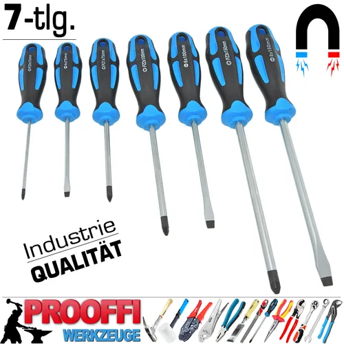 7-tlg Profi Schraubendreher Satz TOP ERGO XT071507 - Schraubendreher Set mit ergonomischem 2-Komponenten Handgriff, ideal für präzises Arbeiten und höchste Ansprüche in Industriequalität.