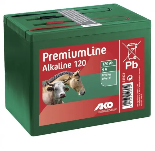 Kerbl Trockenbatterie AKO 9 V Alkaline 120AH - Weidezaunbatterie mit 9 V Spannung, ideal für zuverlässige Stromversorgung von Weidezaunanlagen.