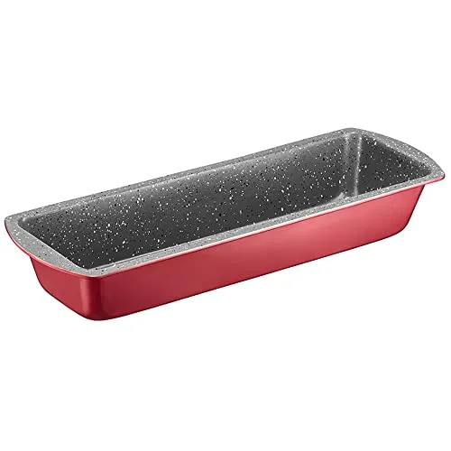 AMBITION Kastenform 37 cm Cherry lange Brotbackform aus Kohlenstoffstahl antihaftbeschichtet rot