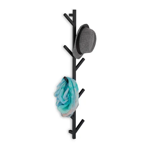 Schwarze Wandgarderobe mit 8 Haken - Wand-, Türgarderoben & Haken - Stilvolle Garderobe aus robustem Stahl, ideal für den Eingangsbereich und mit 8 praktischen Haken für optimale Aufbewahrung.