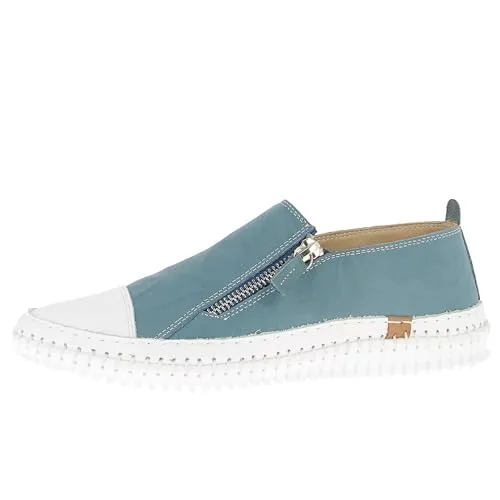Andrea Conti 0029022 Damen Low Top Sneaker aus Rindsleder - Modische Low Top Sneaker mit herausnehmbarer Innensohle und praktischem Reißverschluss. Das butterweiche Leder sorgt für hohen Tragekomfort.