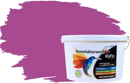 RyFo Colors Bunte Wandfarbe Manufakturweiß Krokusviolett 10l - Hochwertige Innenfarbe für harmonische Wohnräume - Premium-Innenwandfarbe in Krokusviolett für ein harmonisches Raumgefühl. Höchste Deckkraft und widerstandsfähige Oberfläche sorgen für ein perfektes und langlebiges Farbergebnis. Ideal für jeden Wohnbereich!