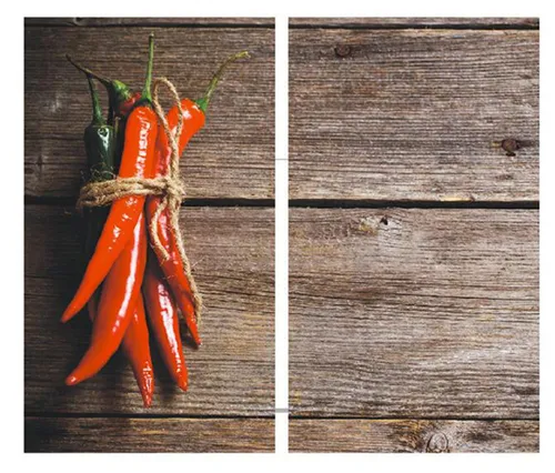 2-tlg. Herdabdeckplatten Set Schneidebrett Abdeckplatte Brett Herd Glas