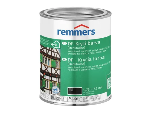 Remmers Deckfarbe schwarz, 0,75 Liter - Hochdeckende Wetterschutzfarbe für innen und außen, ideal für Holz, Zink und mineralische Untergründe, bietet exzellenten Wetterschutz und UV-Schutz.