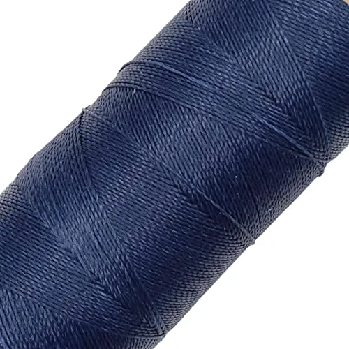 LINHASITA Garnspule, gewachst, 100 g / 360 Meter, Dicke: 0,5 mm, Polyester, Makramee-Garn, 30 Farben, Marineblau