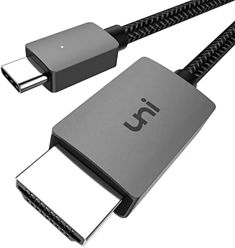 uni USB C auf HDMI Kabel 4K [dauerhaft und stabil] 3m langes USB Typ C auf HDMI (Thunderbolt 3/4) kompatibel für iPhone 15 Pro, MacBook Pro Air, iPad Pro, Samsung S23-S8, Surface Go, XPS 17 usw.
