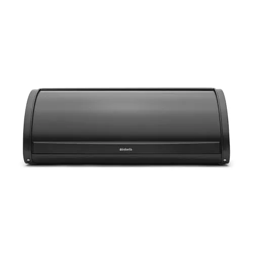 Brabantia Rollbrotkasten Regular Matt Black - Brotkasten aus hochwertigem Stahl und Kunststoff, mit praktischem Rollmechanismus für frisches Brot und Brötchen, ideal für moderne Küchen.