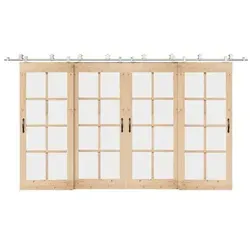 vidaXL Schiebetür-Beschlagsatz 400 cm Edelstahl Silbern