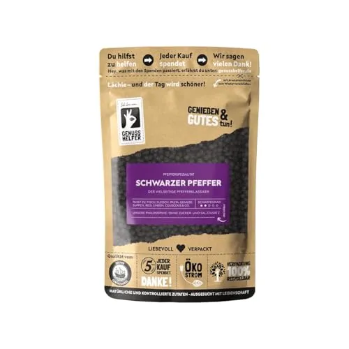 Bremer Gewürzhandel schwarzer Pfeffer ganz, 10 x 150g – Aromatische Pfefferkörner für die Mühle - Vielseitiger schwarzer Pfeffer mit intensiven Aromen – ideal für die Mühle. Frisch gemahlen verleiht er Ihren Gerichten den perfekten Geschmack. 100% natürliche Rohstoffe ohne Zusätze.
