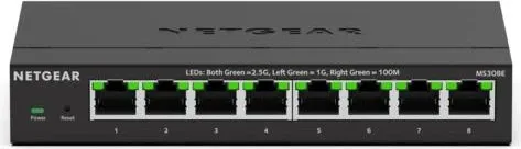 NETGEAR MS308E - 8-Port 2.5 Gigabit Managed Switch, Plug and Play für einfache Installation an Tisch oder Wand