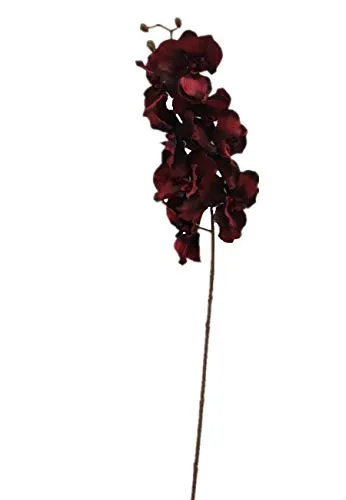 2474U Kunst-Stielblume Orchidee bordaux-rot ca. 100cm naturgetreue Blüte Seidenblume