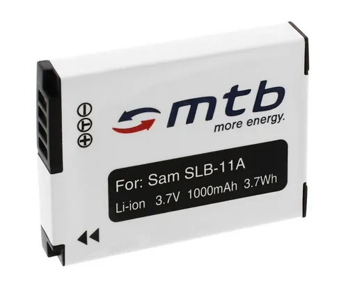 mtb more energy Kompatibler Akku für Samsung SLB-11A Kamera-Akku kompatibel mit Akku-Typ Samsung SLB-11A 1000 mAh (3,7 V)