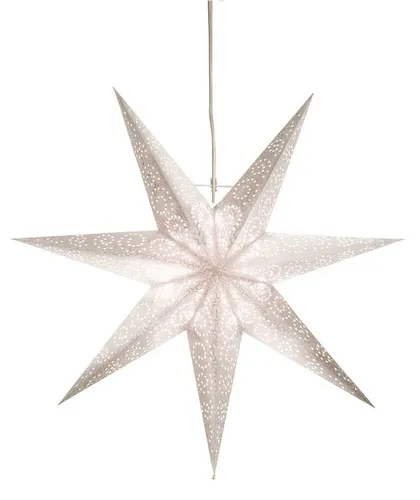 Star Trading Großer Papierstern 'Antique' mit E14 Fass - Dekorativer Papierstern mit perforierten Ornamenten, ideal für stimmungsvolle Beleuchtung in jedem Raum.